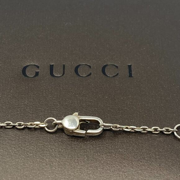 Authentic GUCCI Sterling Silver Heart Pendant Necklace 16" - Picture 5 of 7